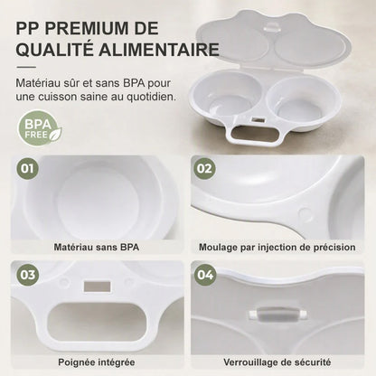 up BEST-SELLER 2026 🥳 Pocheuse à œufs micro-ondes – 2 œufs à la fois, antiadhésive & facile à nettoyer.