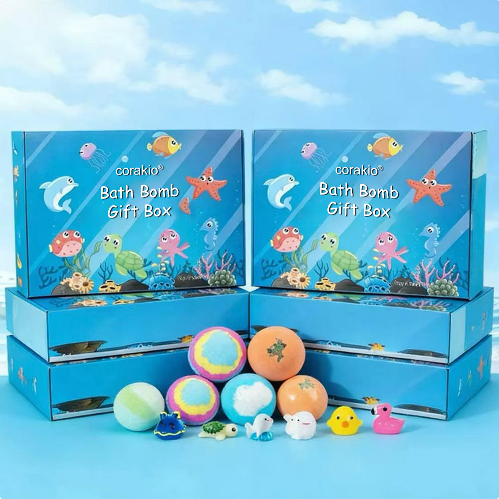 🛁🫧 corakio® Coffret Cadeau de Bombes de Bain pour Enfants – Transformez Chaque Bain en une Aventure Magique 🎁