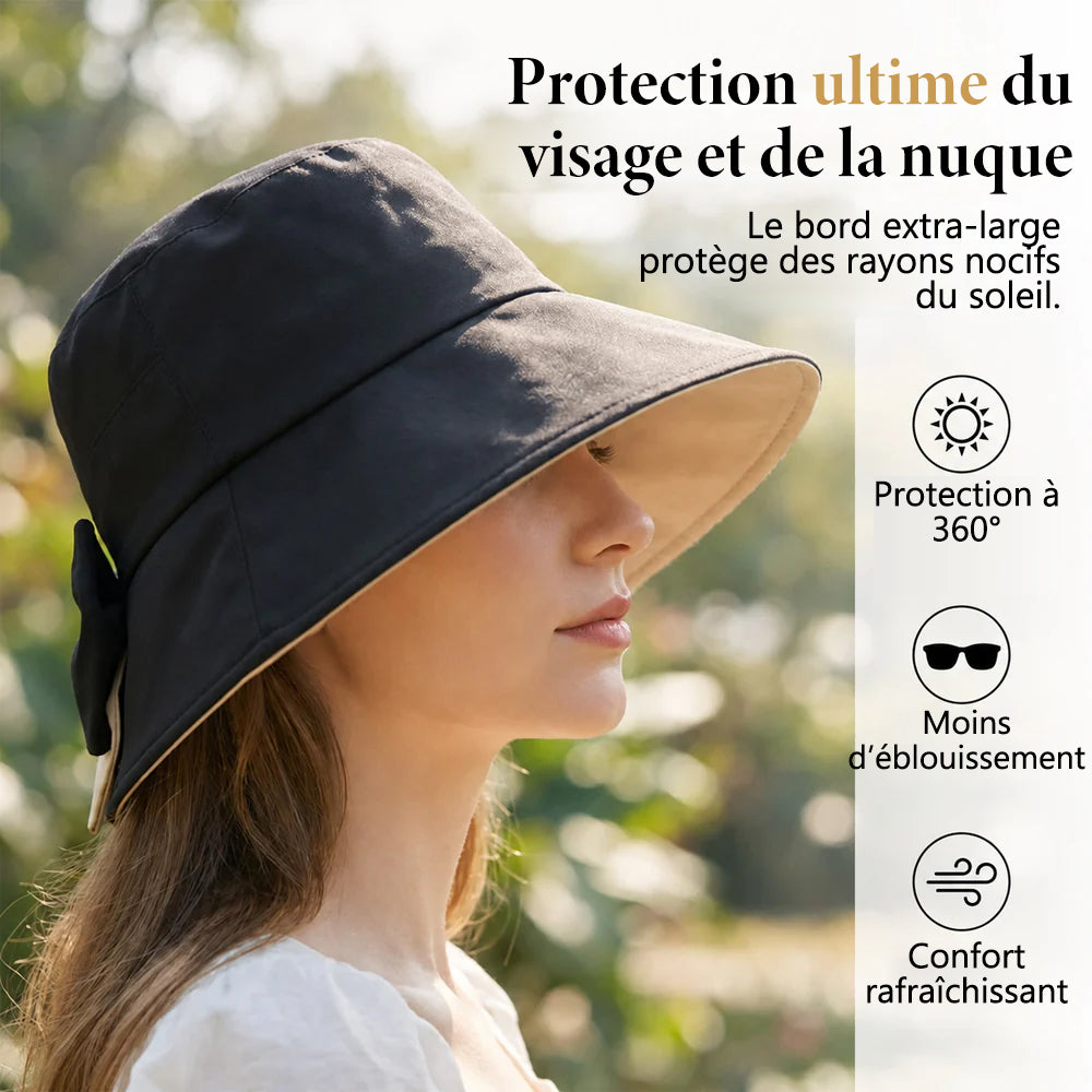 👒 Offre limitée : -50 % aujourd’hui ! ✨ Chapeau de soleil femme avec nœud – Large bord pour une protection élégante contre le soleil 🎀