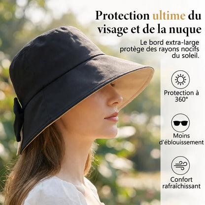 👒 Offre limitée : -50 % aujourd’hui ! ✨ Chapeau de soleil femme avec nœud – Large bord pour une protection élégante contre le soleil 🎀