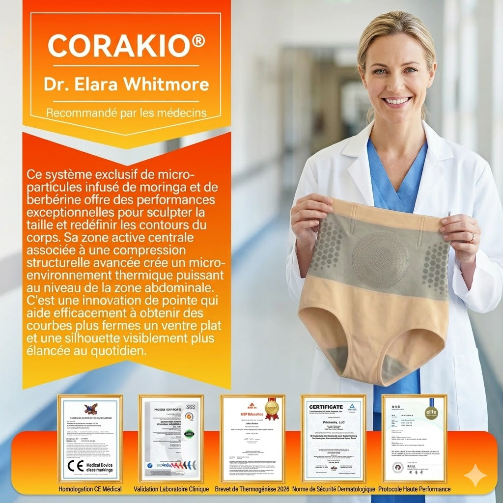🔥Corakio® Short Sculptant Brûle-Graisse 4-En-1 : Technologie de Micro-Particules à Infusion de Moringa & Berbérine