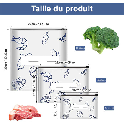 up🔥🔥 Sacs de conservation refermables en papier aluminium réutilisable — gardez vos aliments frais plus longtemps