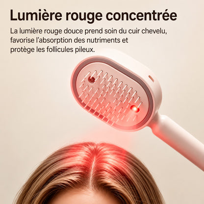 🫧Brosse Brume Capillaire Haute Technologie Corakio® — LED Rouge & Soin Vapeur pour une Densité Instantanée
