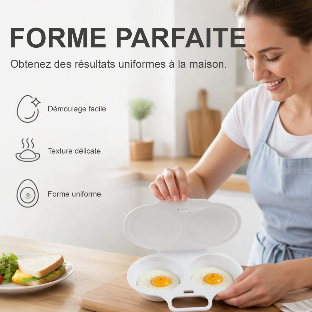 up BEST-SELLER 2026 🥳 Pocheuse à œufs micro-ondes – 2 œufs à la fois, antiadhésive & facile à nettoyer.