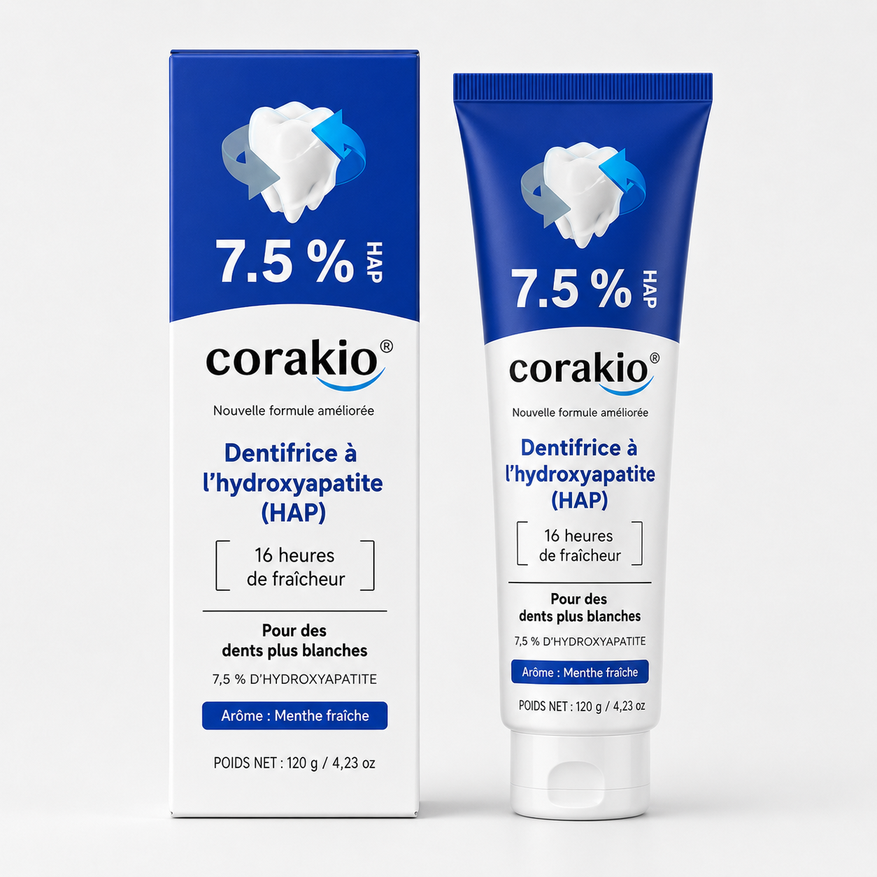 🔥 Best-seller – Dentifrice à l’hydroxyapatite 7,5 % pour renforcer l’émail & aider à blanchir les dents – Goût frais, sans fluor