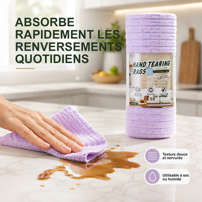 🏠 corakio® Chiffon Microfibre Déchirable – Nettoyez Sans Réutiliser de Chiffons Sales