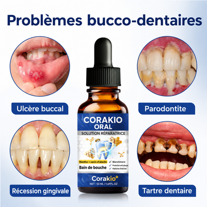 🦷 Corakio® Solution Bucco-Dentaire Réparatrice au Venin d’Abeille — Bain de Bouche Concentré pour Haleine Fraîche & Protection Anti-Plaque