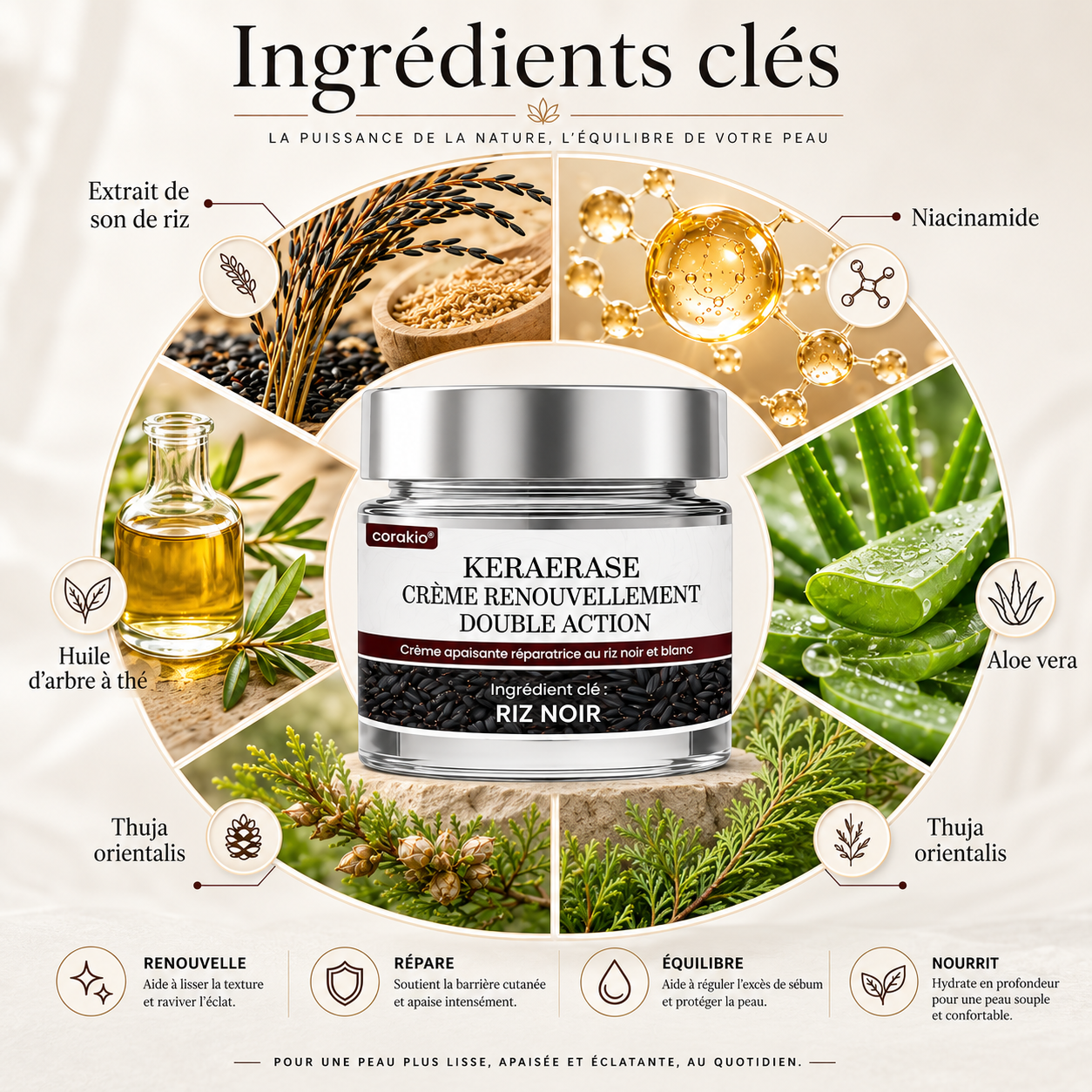 Corakio® KeraErase Crème Rénovatrice Double Action