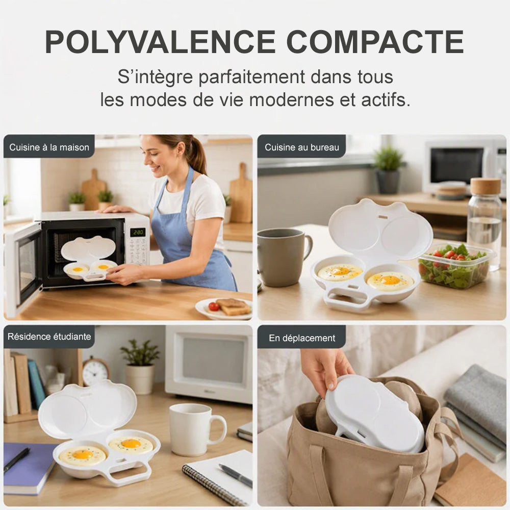 up BEST-SELLER 2026 🥳 Pocheuse à œufs micro-ondes – 2 œufs à la fois, antiadhésive & facile à nettoyer.