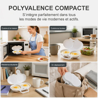 up BEST-SELLER 2026 🥳 Pocheuse à œufs micro-ondes – 2 œufs à la fois, antiadhésive & facile à nettoyer.