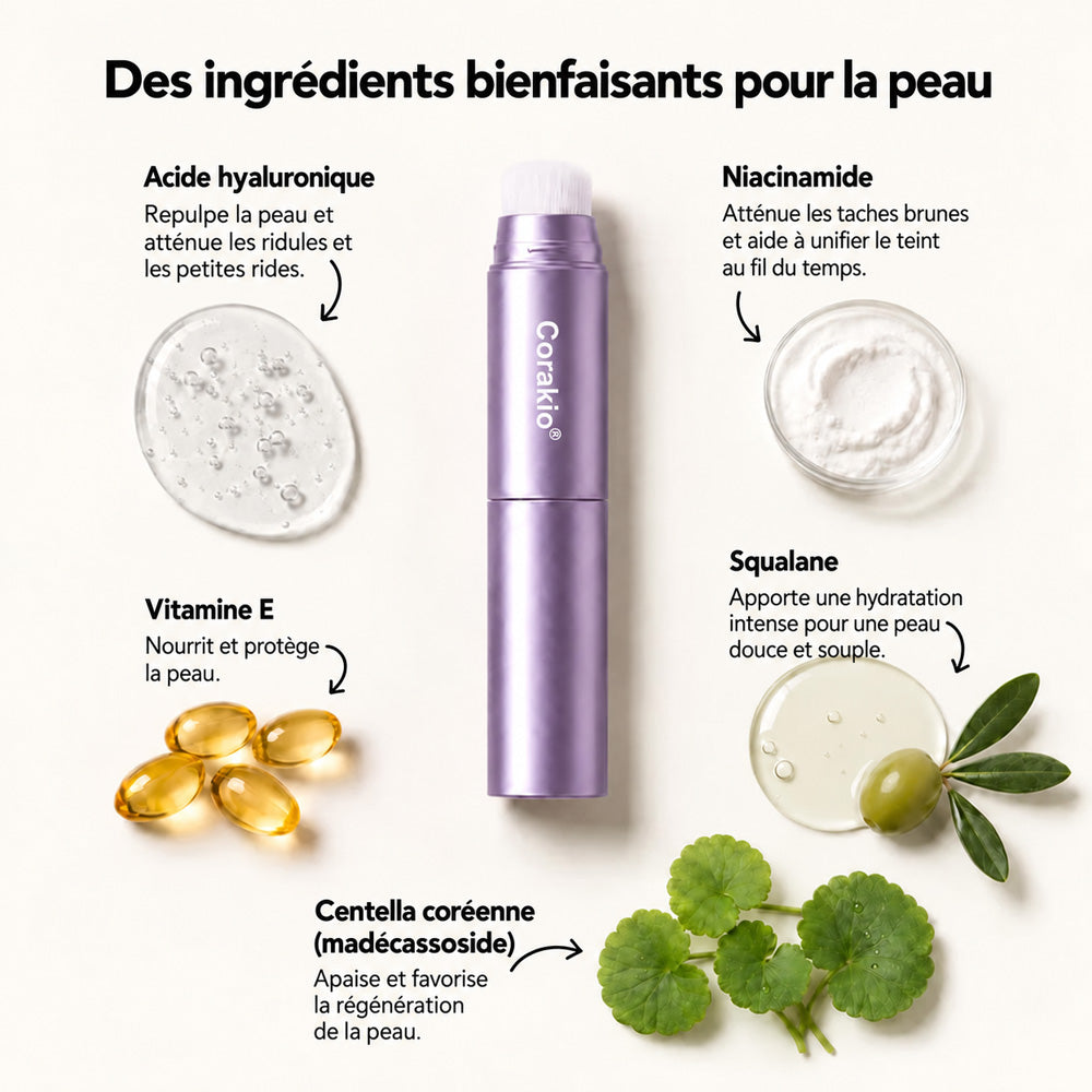 🌟 Stick de fond de teint caméléon – Un teint éclatant et rajeuni pour les peaux matures