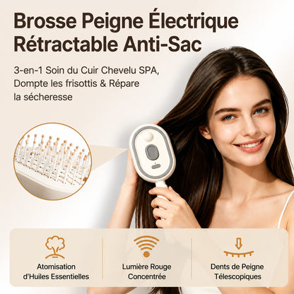 🫧Brosse Brume Capillaire Haute Technologie Corakio® — LED Rouge & Soin Vapeur pour une Densité Instantanée