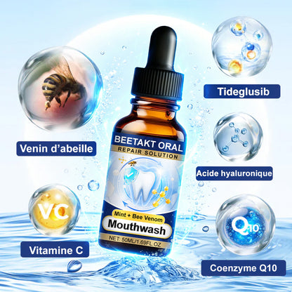 💡corakio® Soin Réparateur Buccal, Gouttes Concentrées au Venin d'Abeille contre le Déchaussement, Saignements & Plaque - Alternative au Bain de Bouche