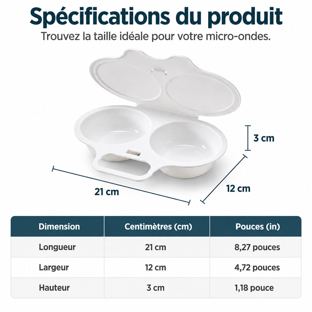 up BEST-SELLER 2026 🥳 Pocheuse à œufs micro-ondes – 2 œufs à la fois, antiadhésive & facile à nettoyer.