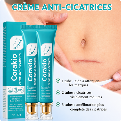 ✨ Corakio® Crème Réparatrice Anti-Cicatrices — Vergetures Cicatrices & Marques d’Acné