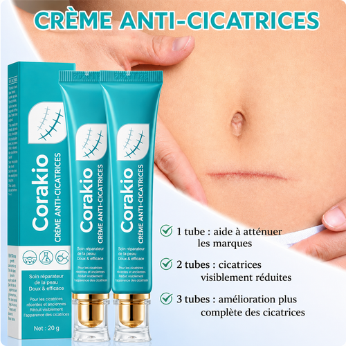 ✨ Corakio® Crème Réparatrice Anti-Cicatrices — Vergetures Cicatrices & Marques d’Acné
