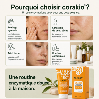 🆙corakio® Gel exfoliant à l’enzyme d’orange