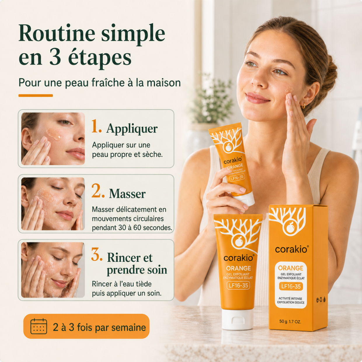 🆙corakio® Gel exfoliant à l’enzyme d’orange