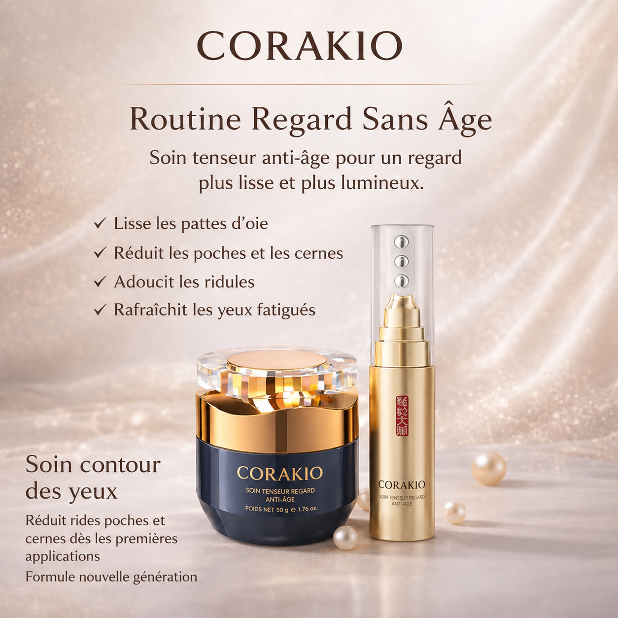 🌸Corakio® Crème Raffermissante Anti-Âge aux Polypeptides