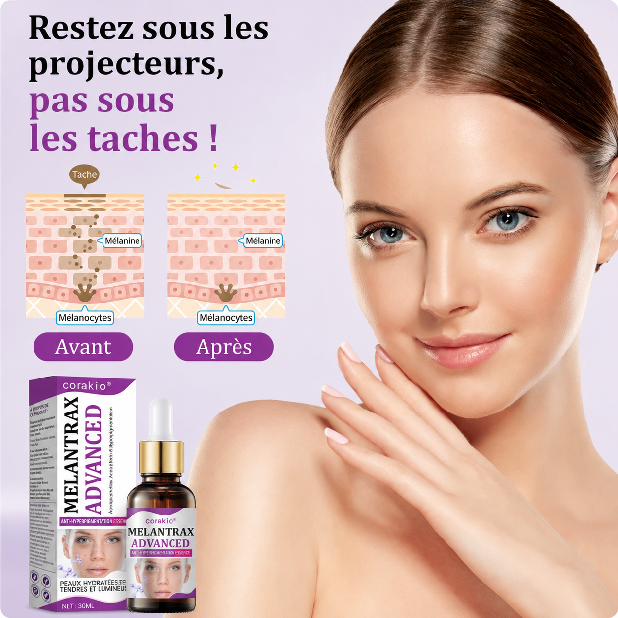 🆙corakio® MelantraX – Essence avancée anti-hyperpigmentation