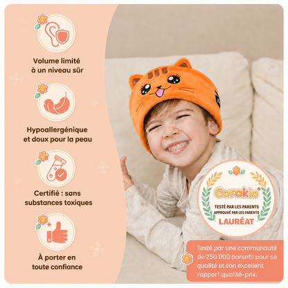🆙 Corakio® Casque Bandeau Bluetooth Sans Fil pour Enfants – Écouteurs Animaux Doux pour Voyage, Sommeil et École