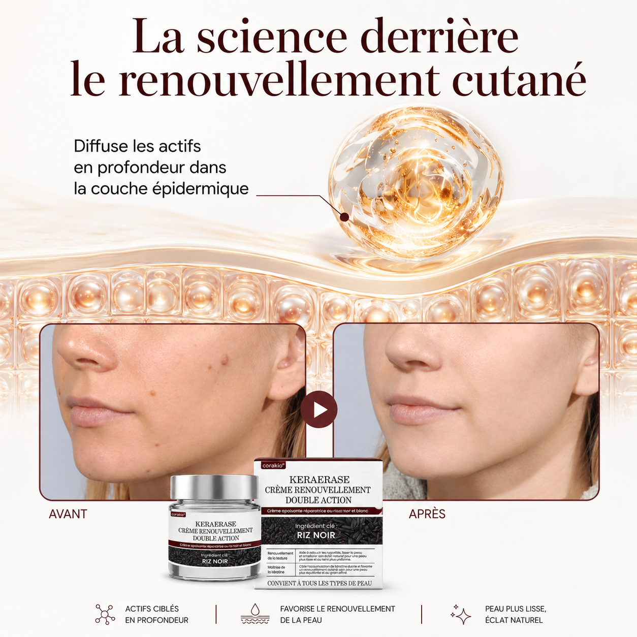 Corakio® KeraErase Crème Rénovatrice Double Action