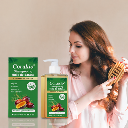 🌿Corakio® Shampooing à l’Huile de Batana & Extrait de Romarin — Aide à Renforcer les Racines et Revitaliser les Cheveux