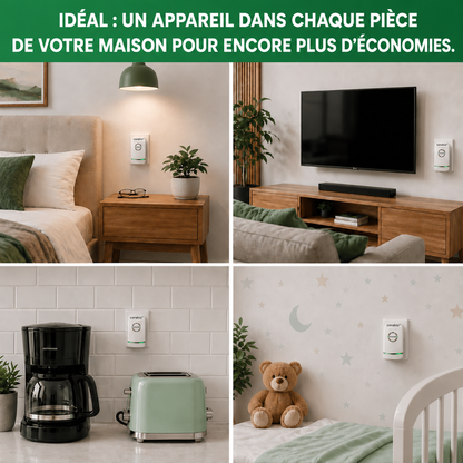 🔥 Best-seller – corakio® Économiseur d’électricité pour une alimentation plus stable & moins de gaspillage d’énergie – Prise UE