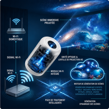 🪄Corakio® Projecteur Veilleuse Holographique 5D HD — Galaxie & Océan Dynamiques pour Chambre