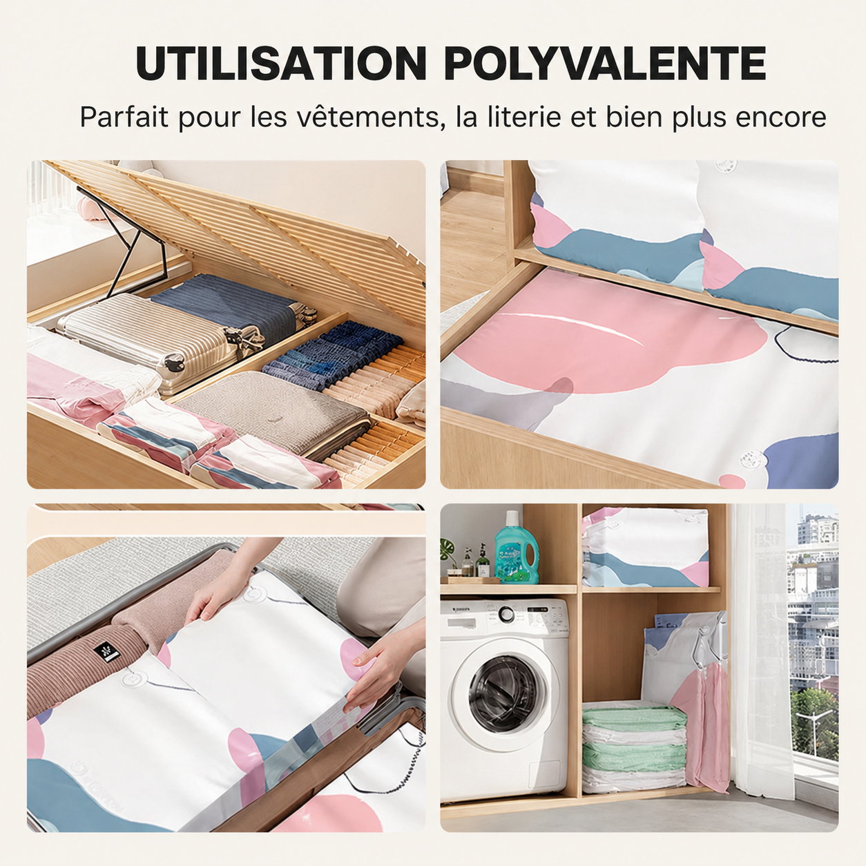 ♥️Corakio® Sac de Rangement Sous Vide Haute Capacité pour Vêtements et Couettes