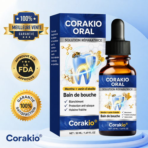 🦷 Corakio® Solution Bucco-Dentaire Réparatrice au Venin d’Abeille — Bain de Bouche Concentré pour Haleine Fraîche & Protection Anti-Plaque