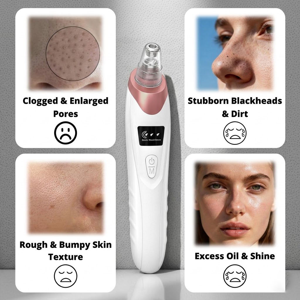 🆙Vide Pore électrique & Blackhead Remover - Rechargeable Spot Extractor Tool Setf